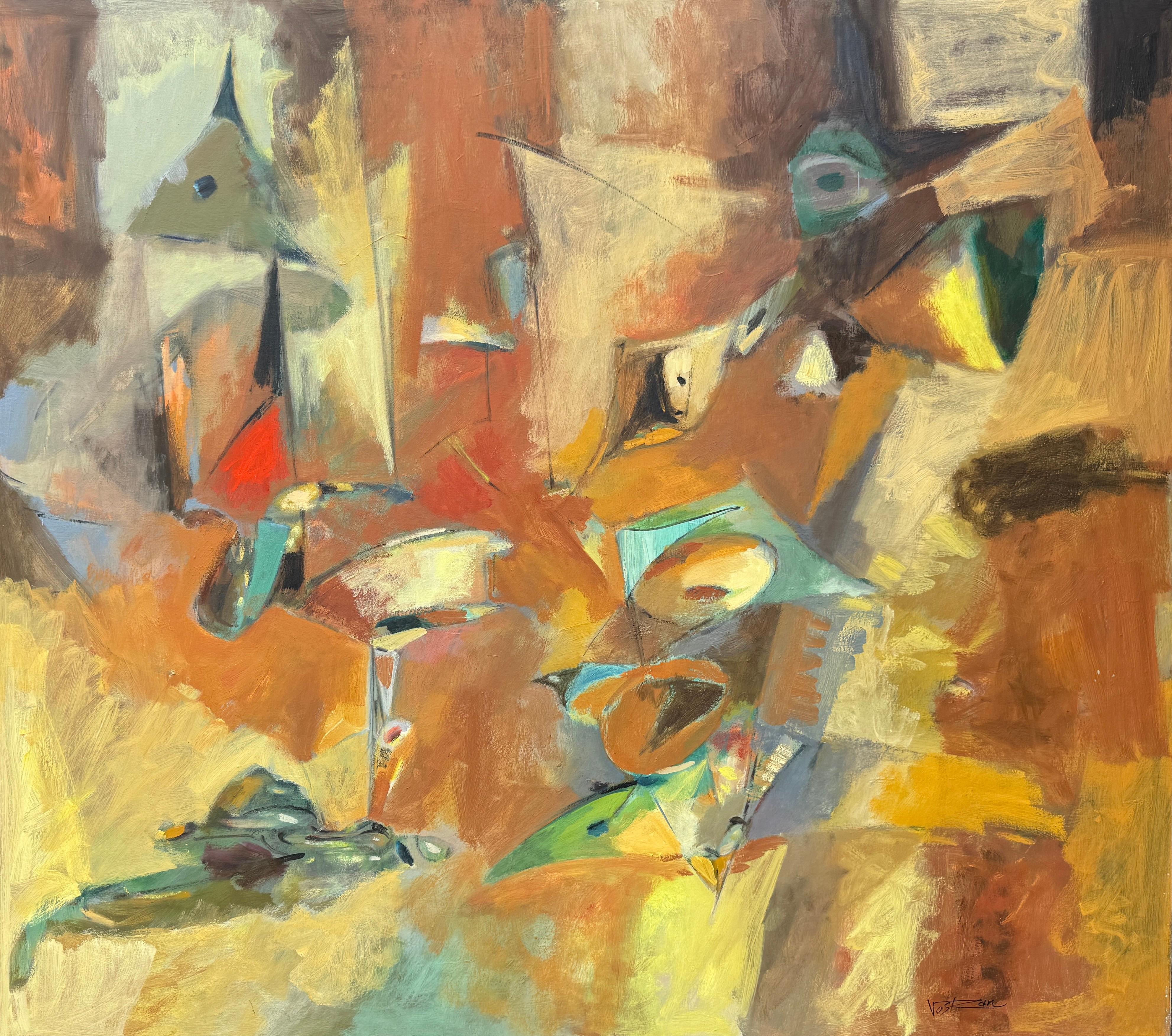 Voskan Galstian Abstract Painting – Transition To Life 3, Abstraktes Originalgemälde auf Leinwand, hängefertig