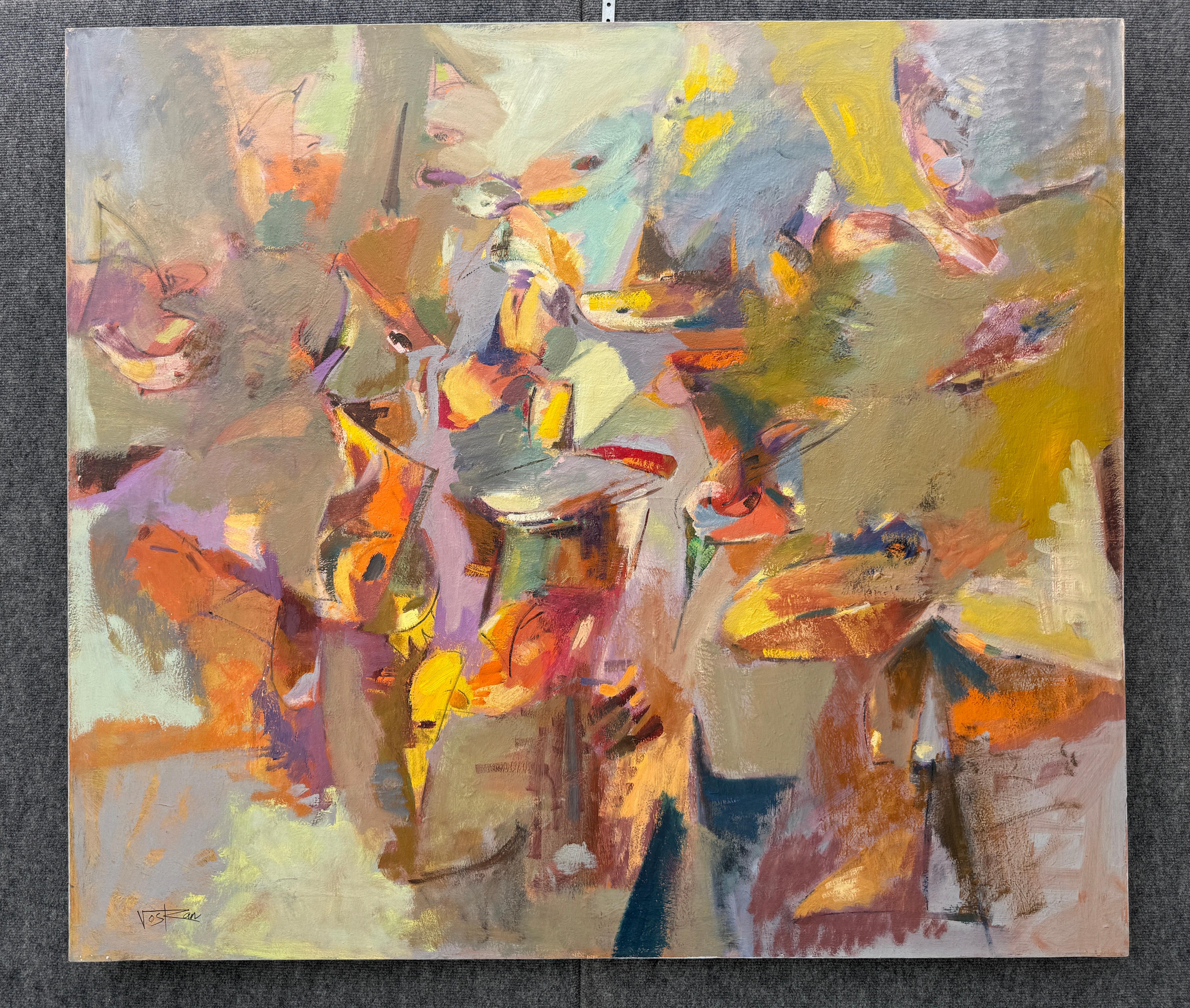 Transizione alla vita, quadro originale astratto su tela, pronto da appendere - Painting di Voskan Galstian