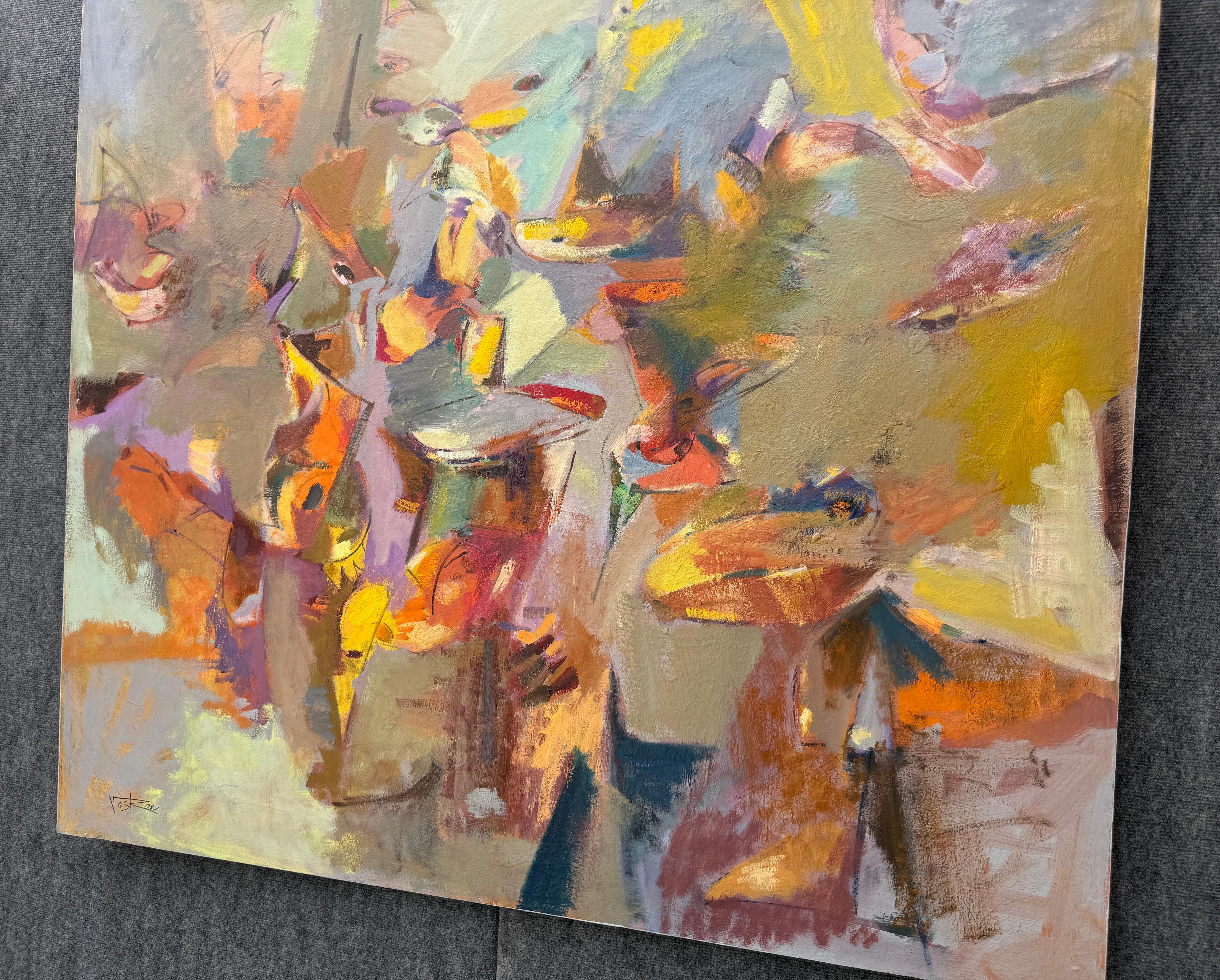 Transizione alla vita, quadro originale astratto su tela, pronto da appendere - Painting Impressionismo di Voskan Galstian