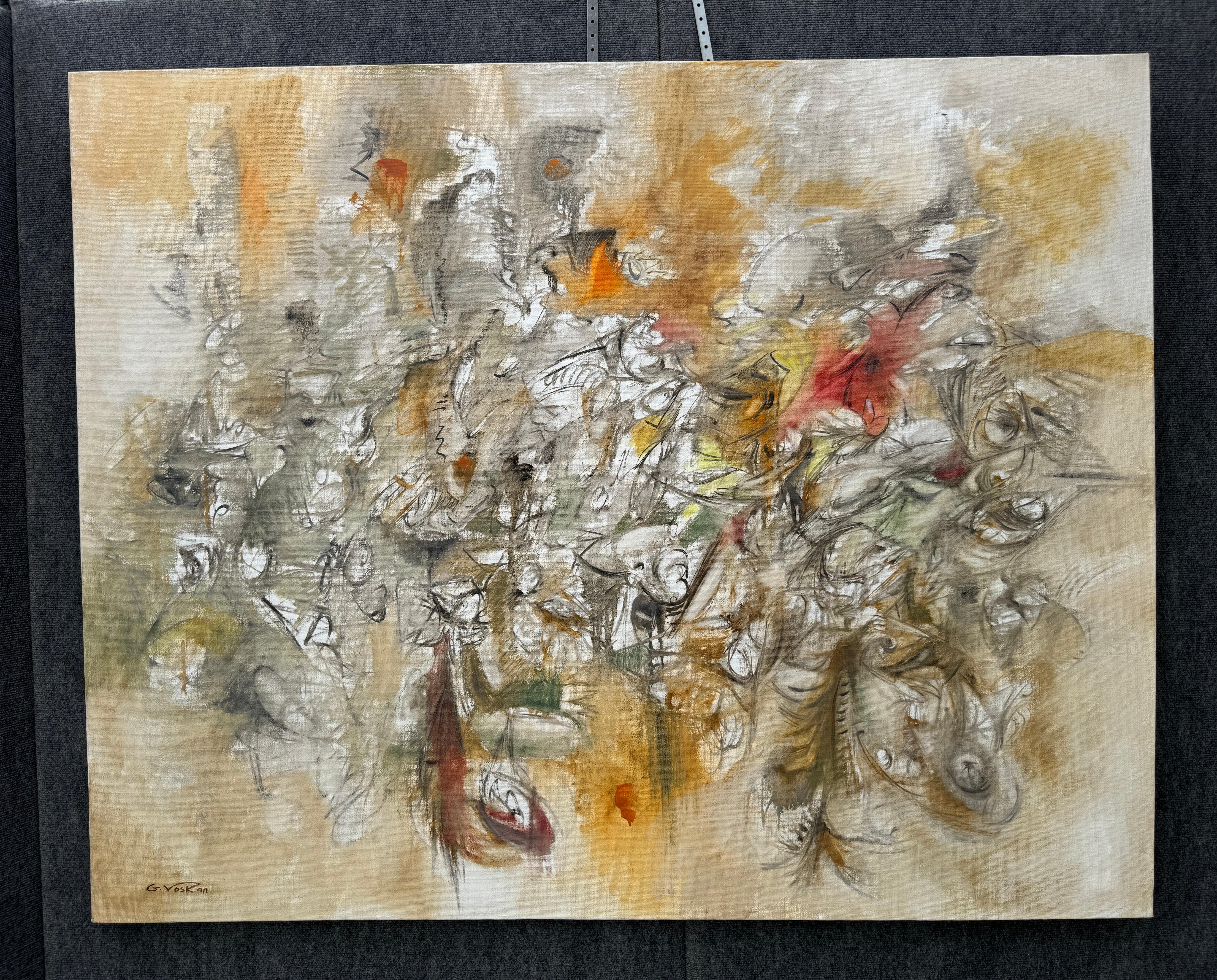 Unity, dipinto astratto originale di grandi dimensioni su tela, pronto da appendere - Painting di Voskan Galstian