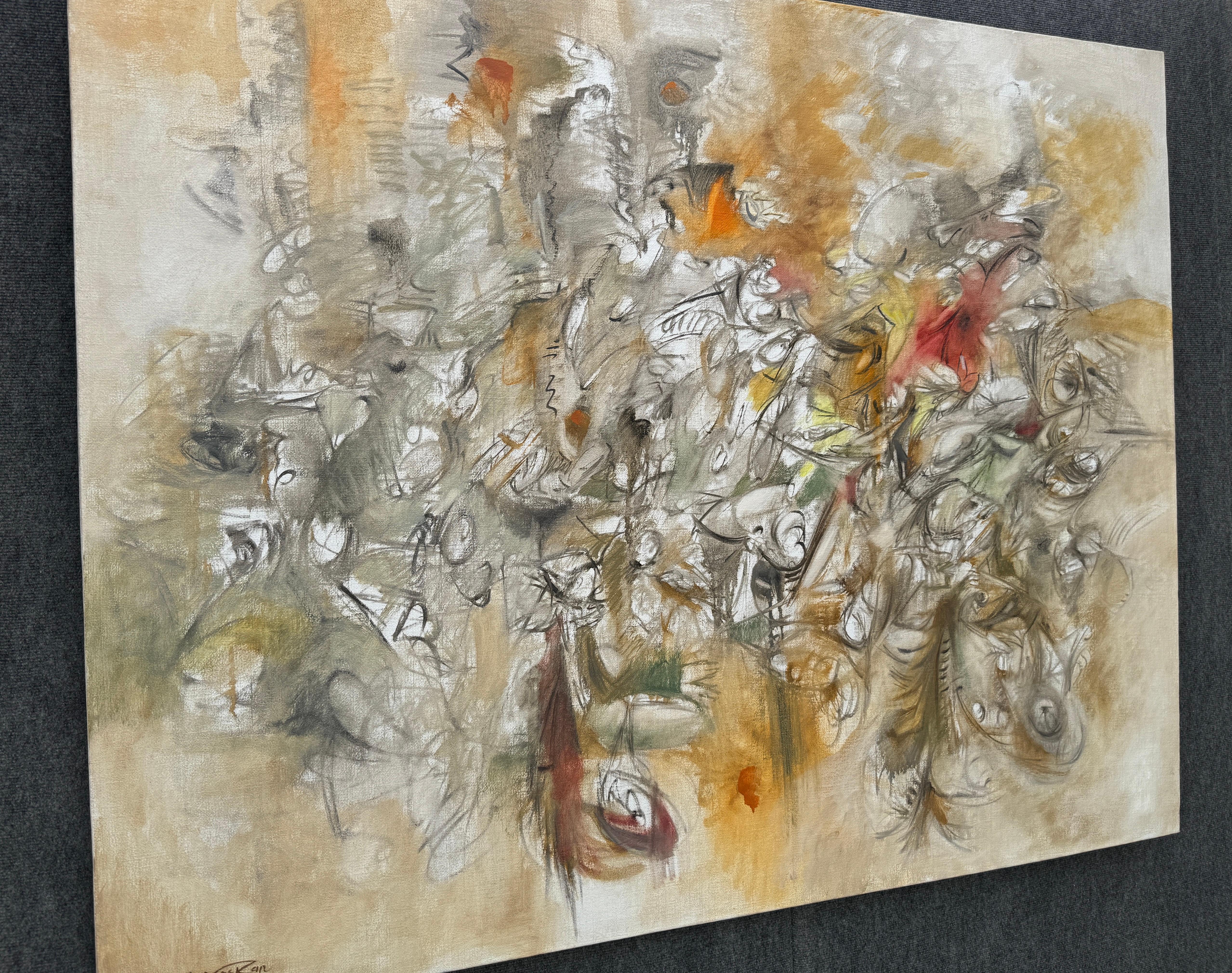 Unity, dipinto astratto originale di grandi dimensioni su tela, pronto da appendere - Painting Impressionismo di Voskan Galstian