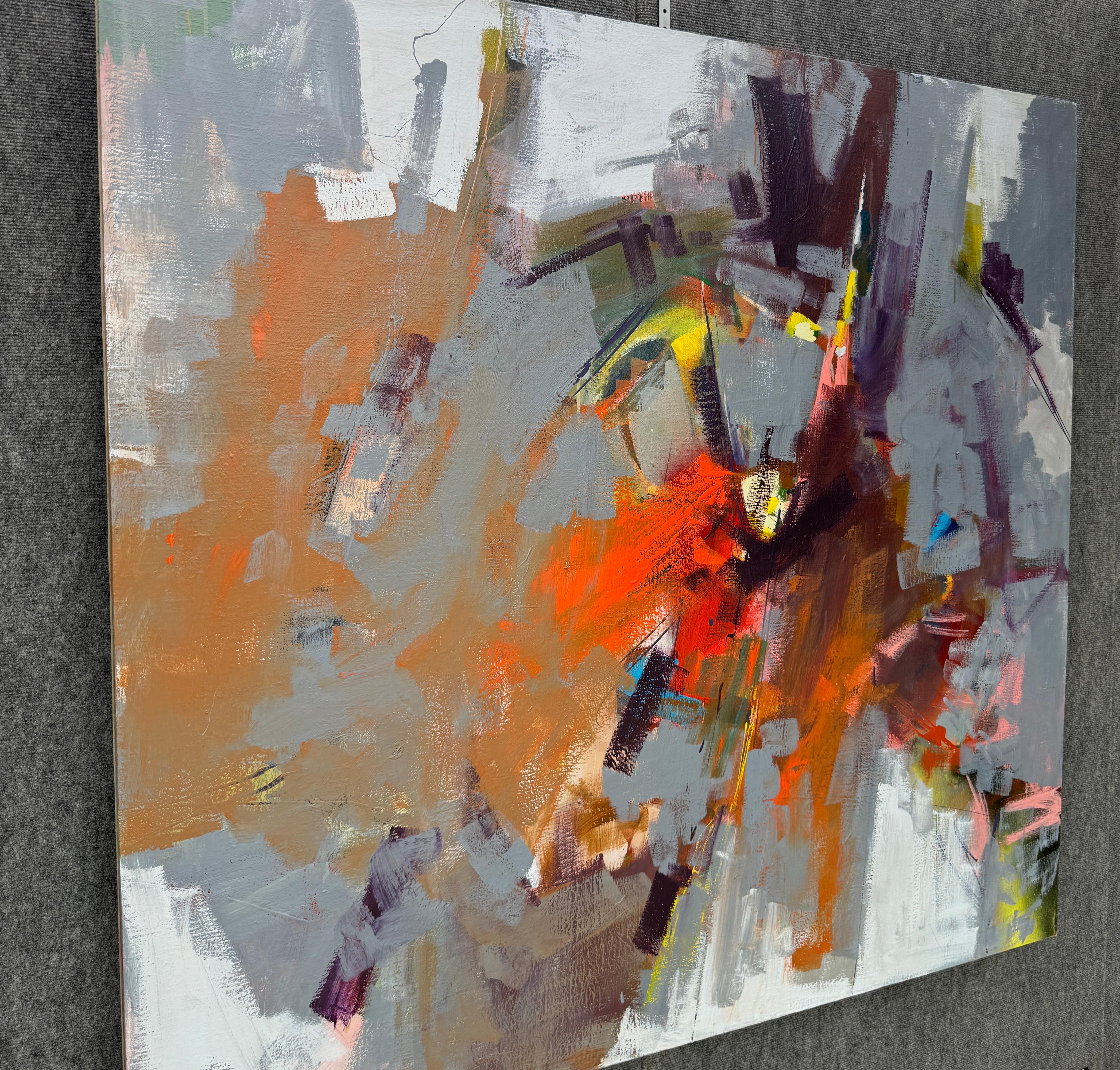 Upon Awakening 2, Quadro originale astratto su tela, pronto da appendere - Painting di Voskan Galstian
