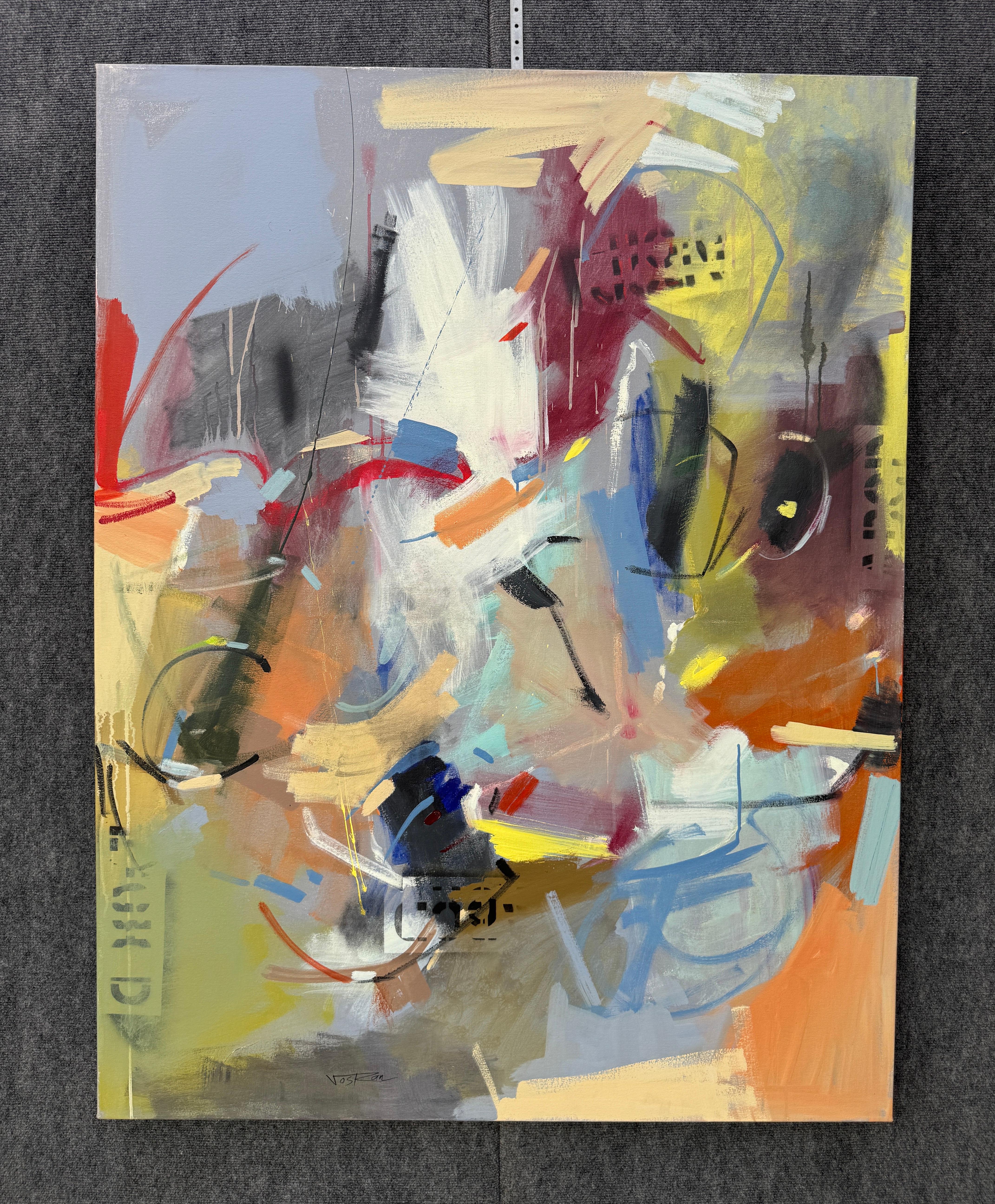 Upon Awakening, quadro originale astratto su tela, pronto da appendere - Painting di Voskan Galstian