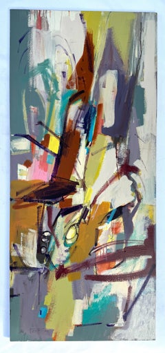 Orizzonte verticale, Quadro originale d'arte astratta, pronto da appendere
