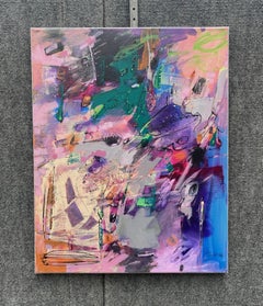 Violet Rhythm, Abstract, Original Acrylic Painting, Ready to Hang