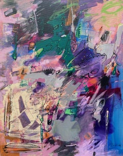 Violet Rhythm, Abstract, Original Acrylic Painting, Ready to Hang