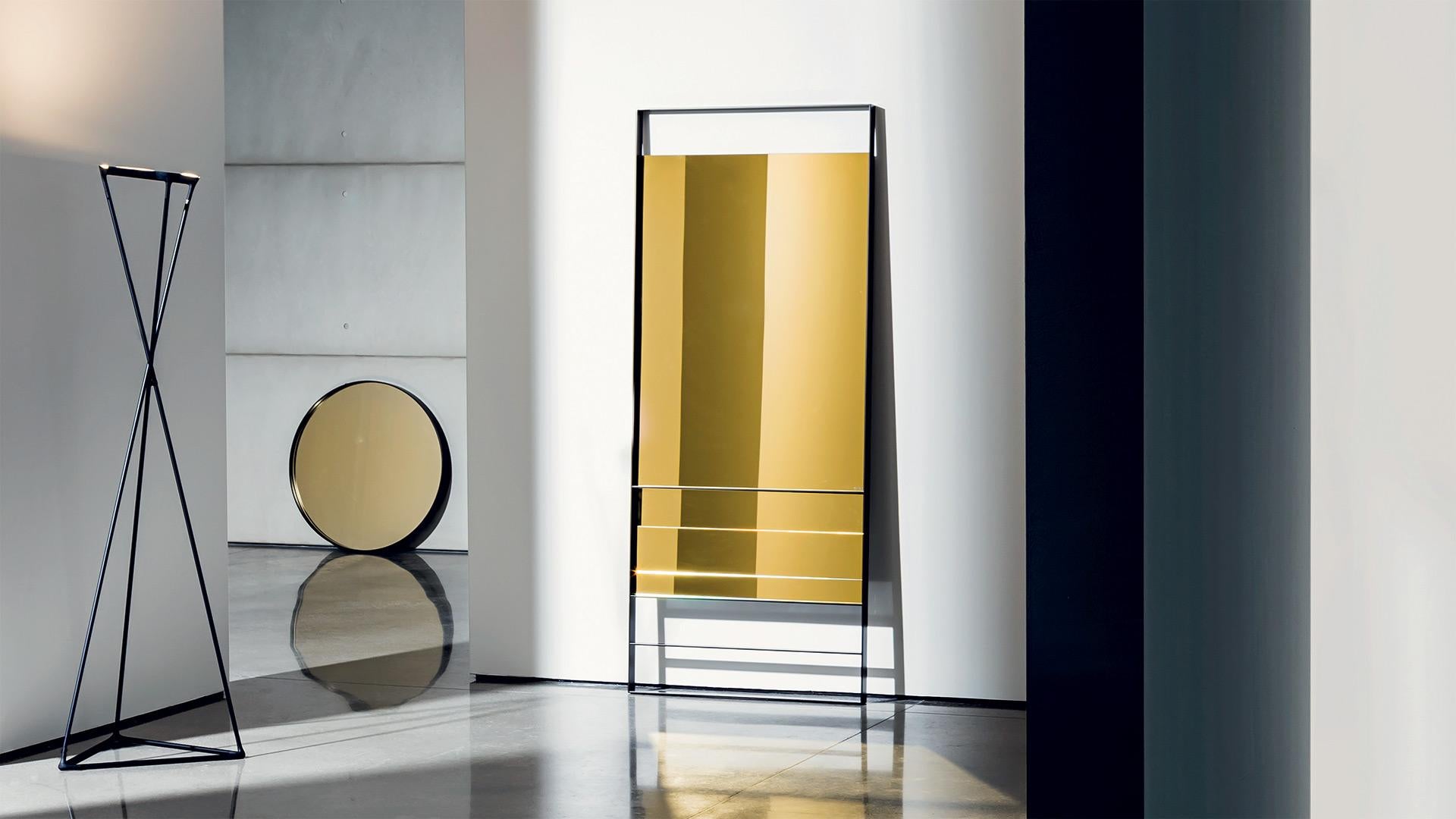 Modern Visual Rectangular Mirror, Made in Italy, In stock in Los Angeles