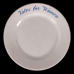 Ironstone Suffragette Plate w/ Votes for Women Text, Made for Alva Belmont, 1914