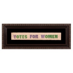 Antique Votes for Women Parade Textile in Purple and Gren