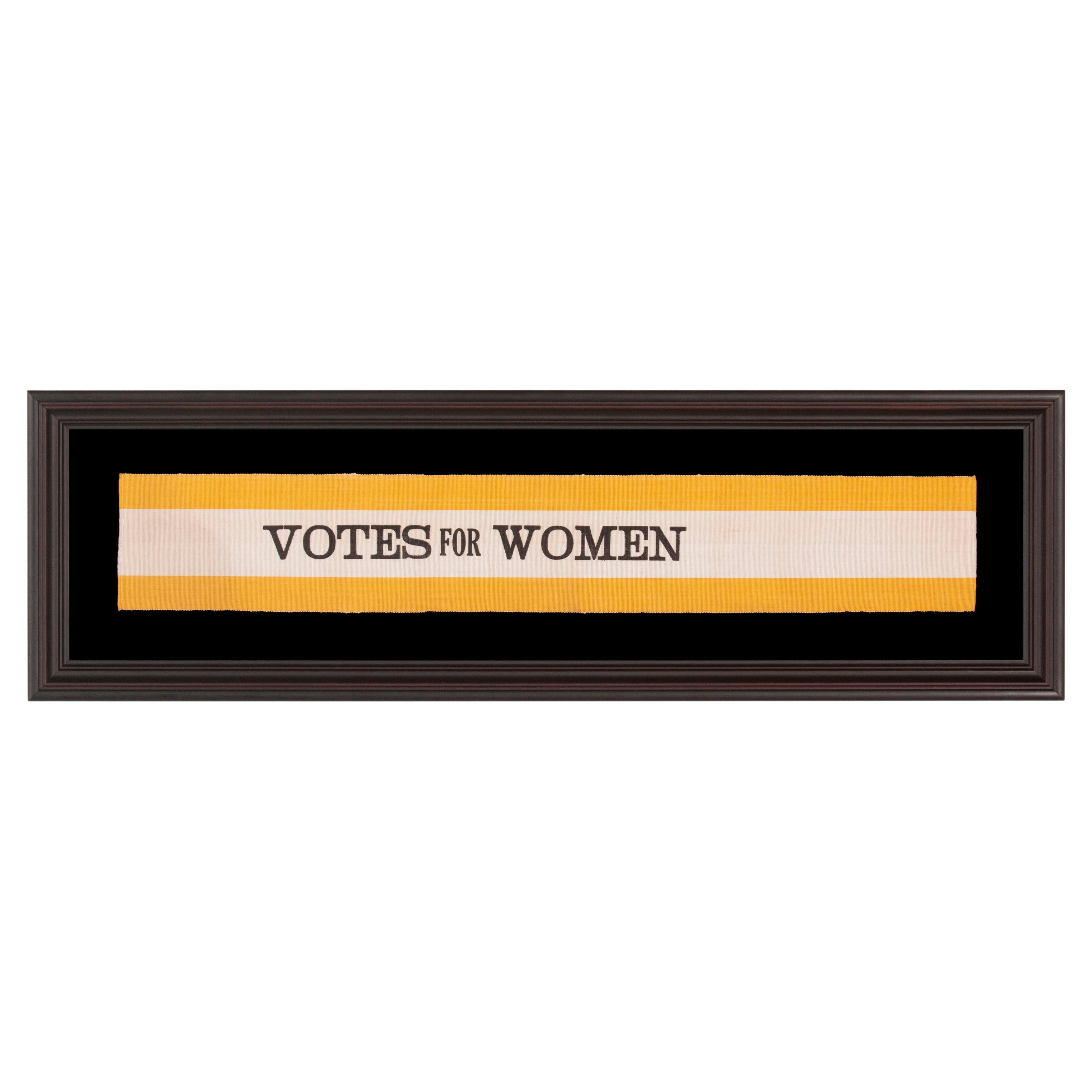 "Votes for Women" Sash in Yellow and White, ca 1910-1915