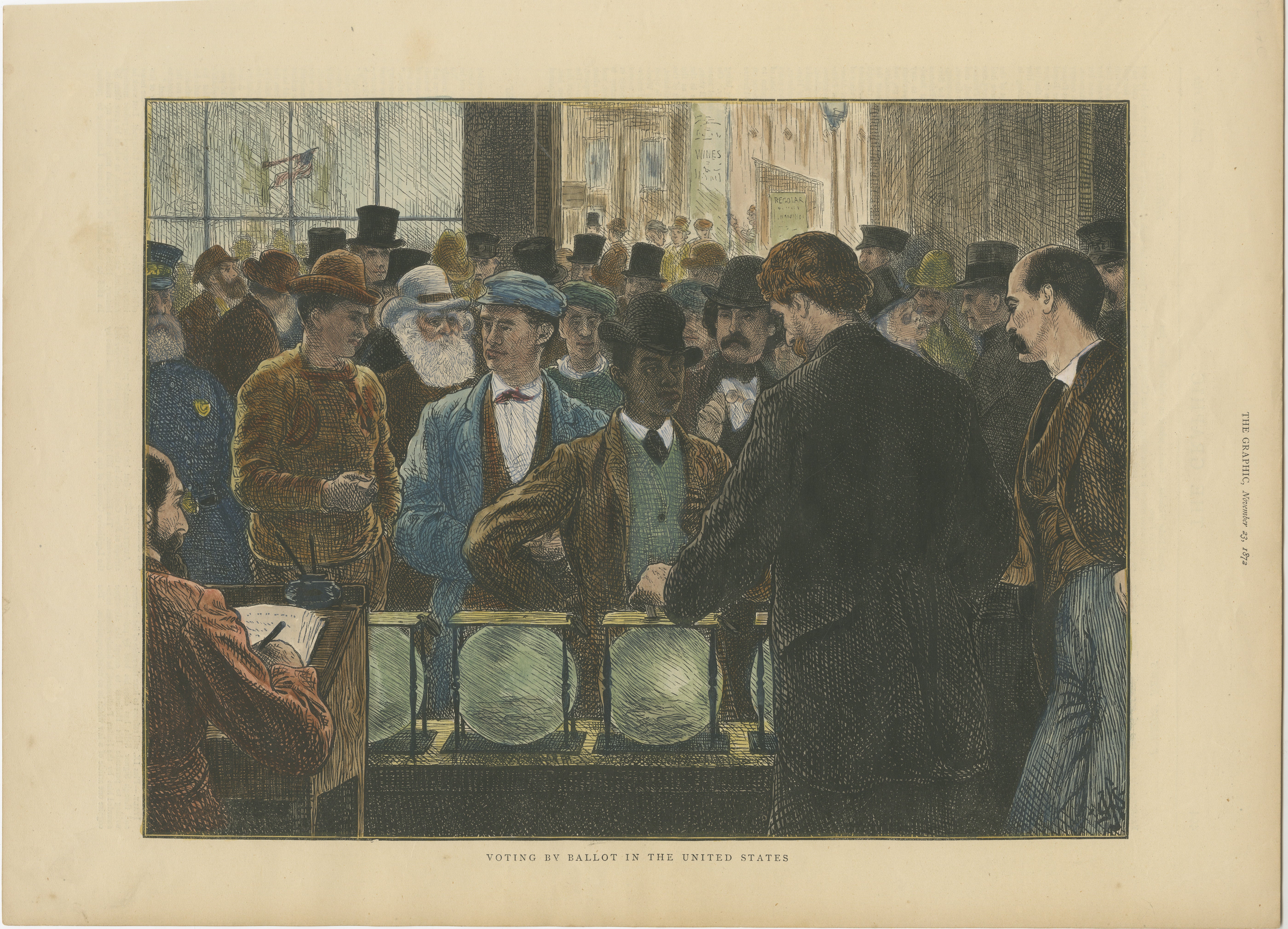Voting by Ballot in the United States Published in The Graphic, November 6, 1872