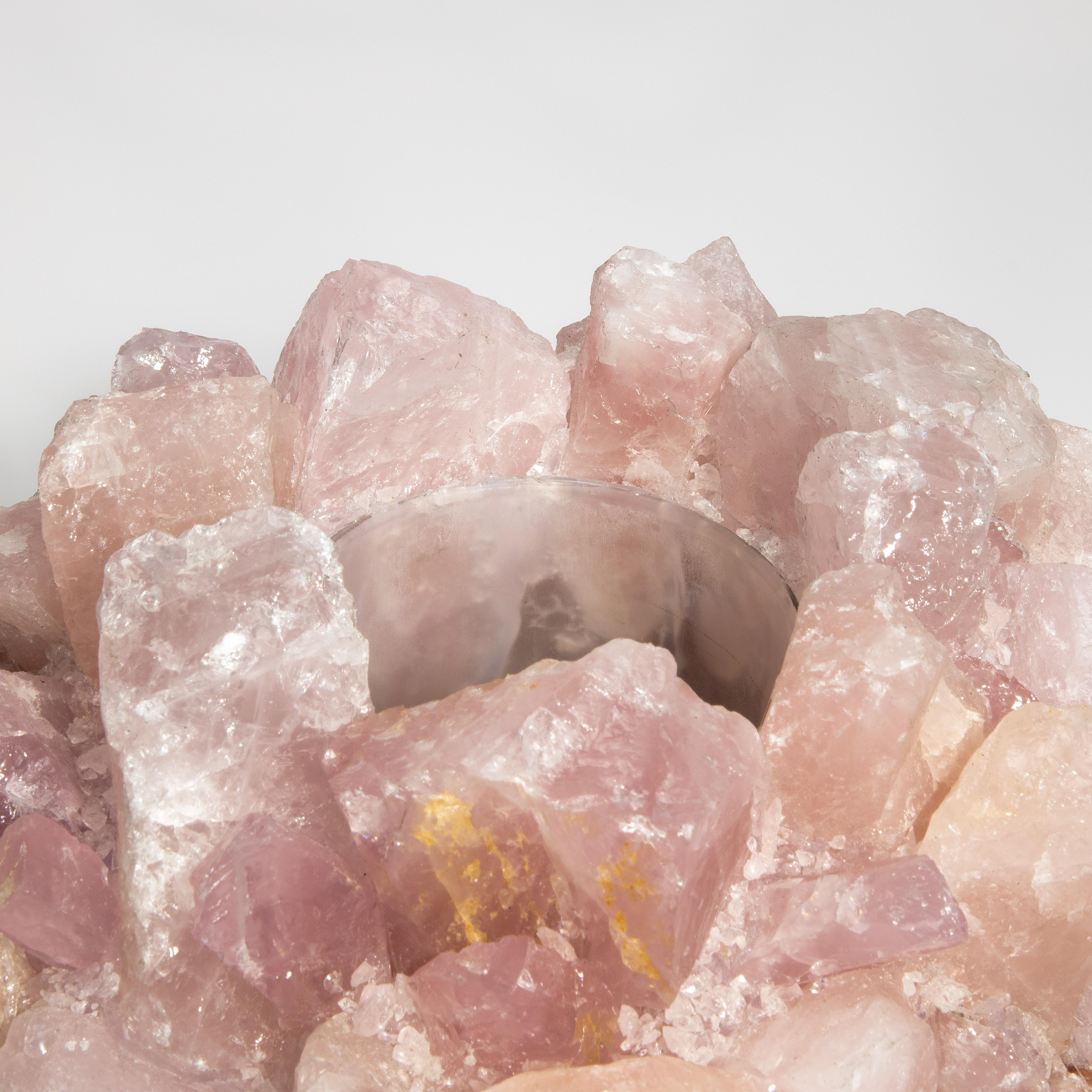 Fait main Porte-votif en quartz rose grand format en vente