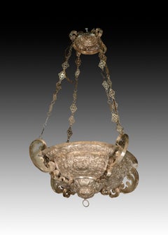 Lámpara votiva. De color plateado. Spanish School, siglo XVIII.