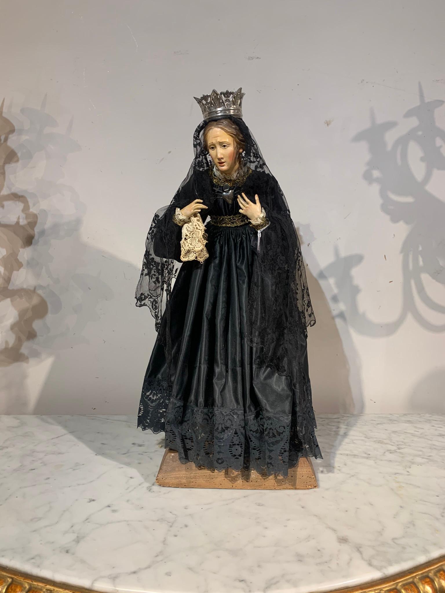 italien Vierge votive, fin du XVIIIe siècle en vente