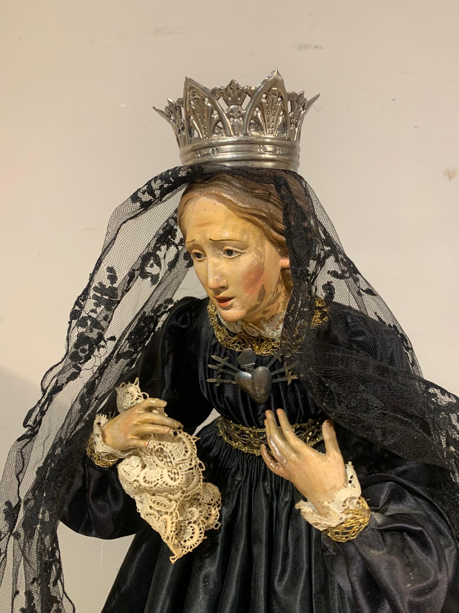 Terracotta Votive Madonna, Late 18th Century For Sale