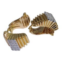 Vourakis 18 Carat Gold Diamond Clip-On Earrings