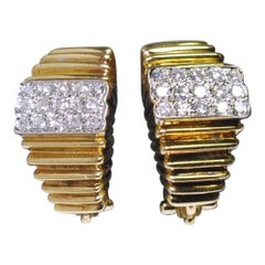 Vintage Vourakis 18 Carat Gold Diamond Clip-On Earrings