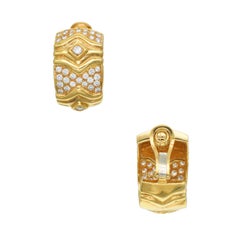 Vourakis Diamond And 18k Yellow Gold Clip On Earrings