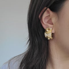 Vourakis Diamond And 18k Yellow Gold Clip On Earrings