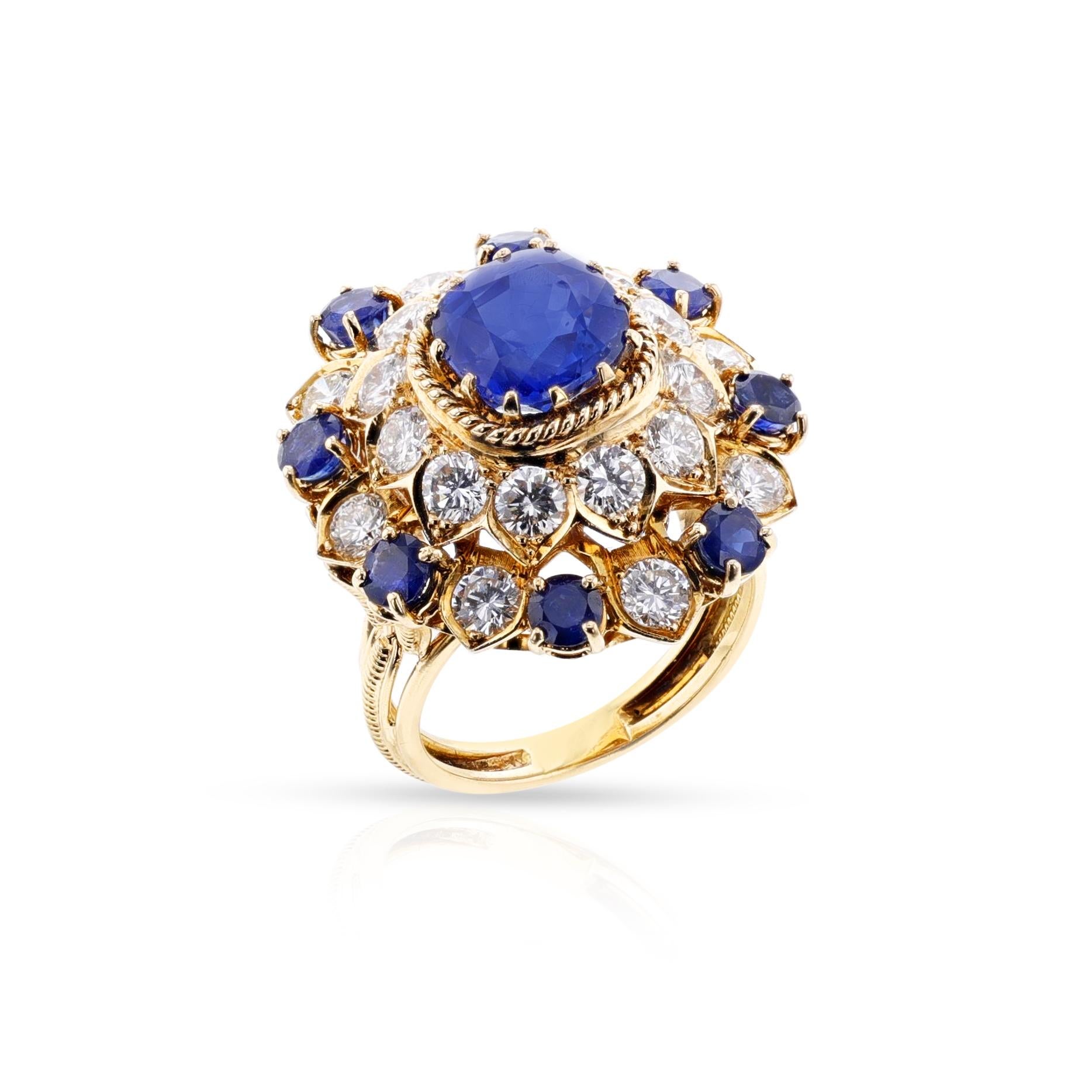 Vourakis Sapphire and Diamond Earrings, Brooch, and Ring Suite 18k For Sale 7