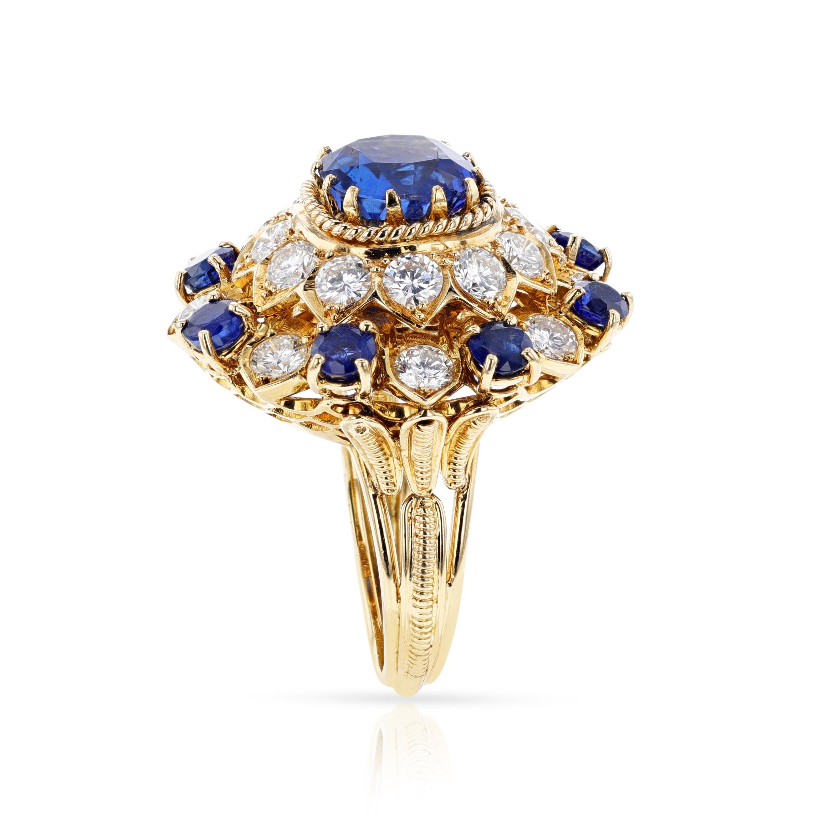 Vourakis Sapphire and Diamond Earrings, Brooch, and Ring Suite 18k For Sale 8