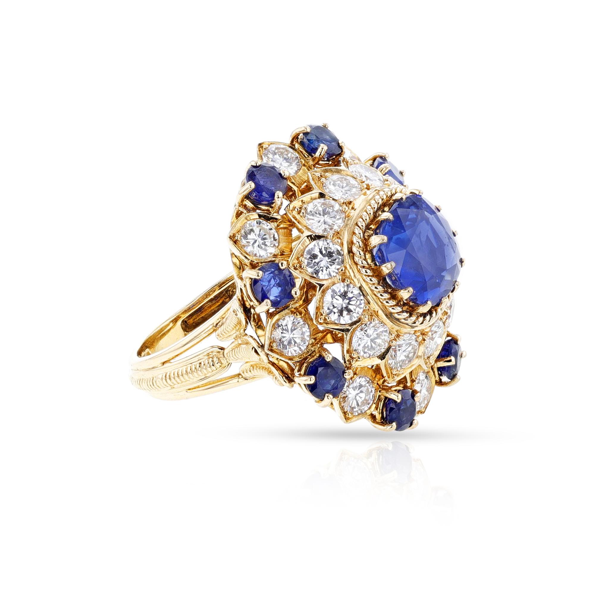 Vourakis Sapphire and Diamond Earrings, Brooch, and Ring Suite 18k For Sale 4