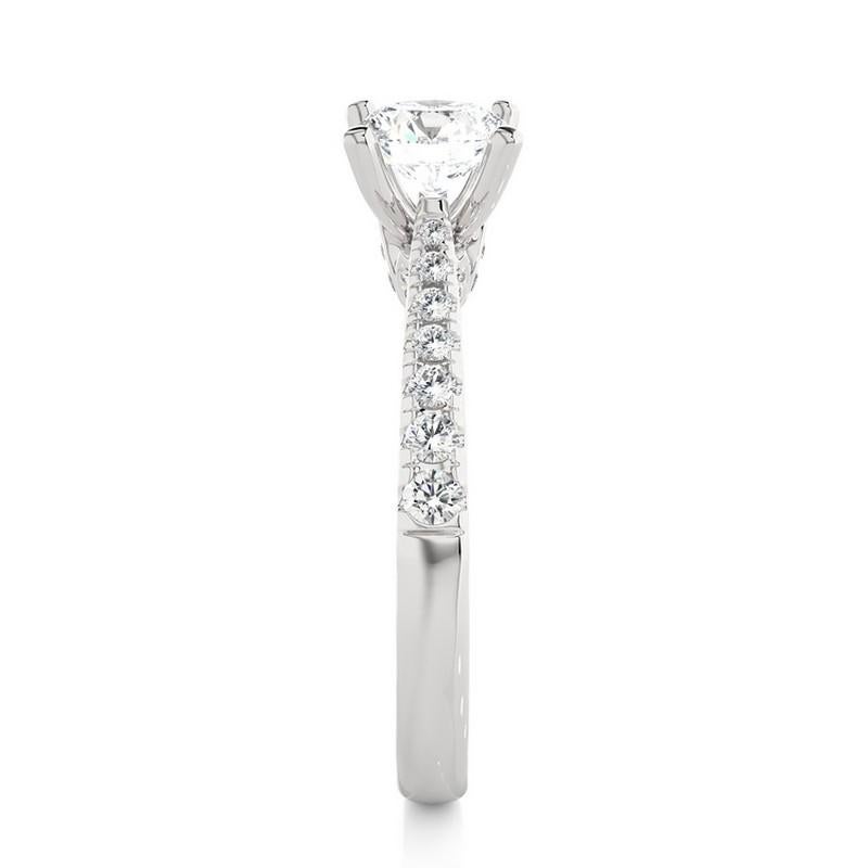 Modern Vow Collection Ring: 0.37 Carat Diamond Semi-Mounting Ring in 14K White Gold For Sale