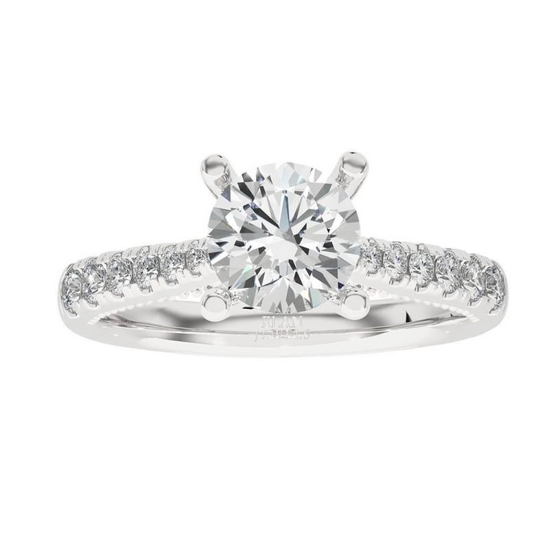 Vow Collection Ring: 0.37 Carat Diamond Semi-Mounting Ring in 14K White Gold For Sale