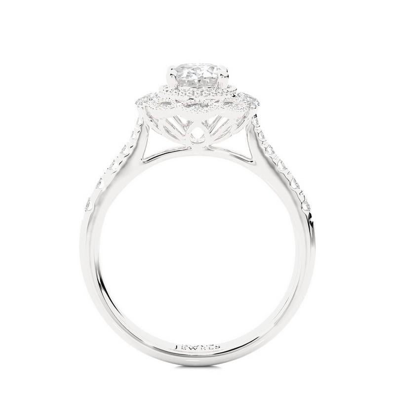 Round Cut Vow Collection Ring: 0.45 Carat Diamond Semi-Mounting Ring in 14K White Gold For Sale