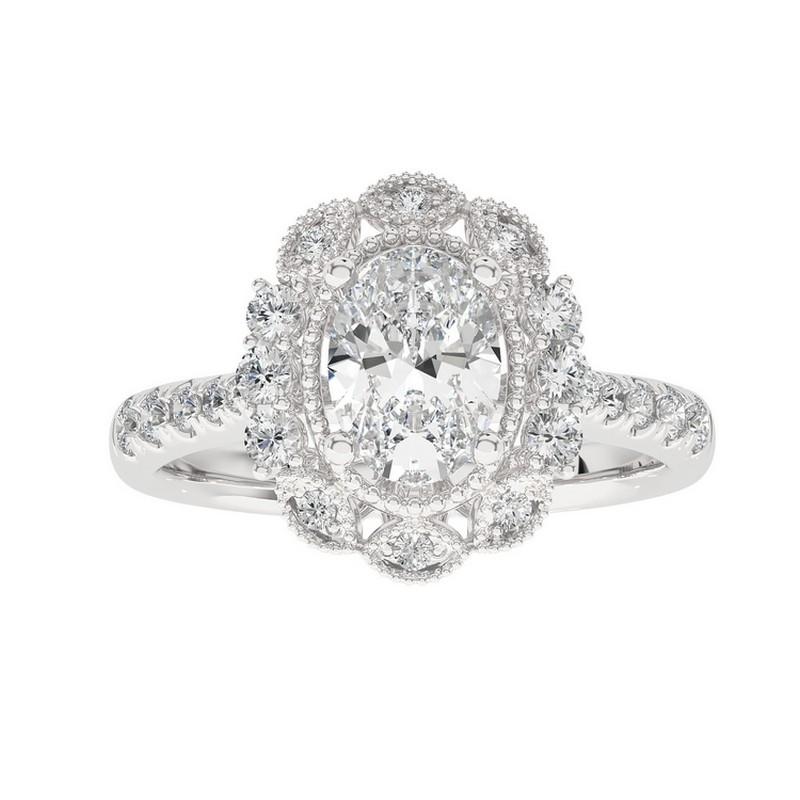 Vow Collection Ring: 0.45 Carat Diamond Semi-Mounting Ring in 14K White Gold For Sale