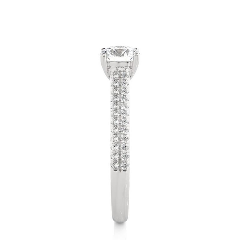 Modern Vow Collection Ring: 0.49 Carat Diamonds in 14K White Gold - Semi Mounting For Sale