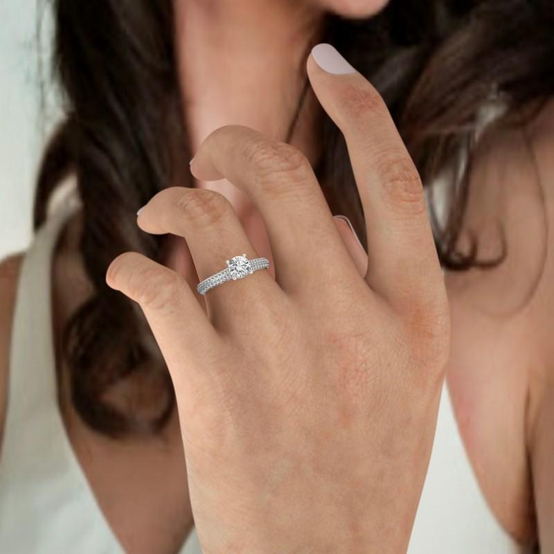Vow Collection Ring: 0.49 Carat Diamonds in 14K White Gold - Semi Mounting In New Condition For Sale In Paramus, NJ