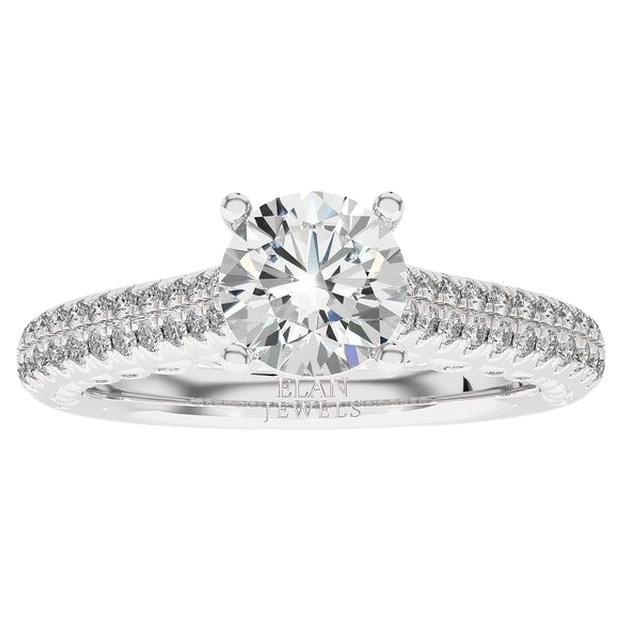 Vow Collection Ring: 0.49 Carat Diamonds in 14K White Gold - Semi Mounting For Sale