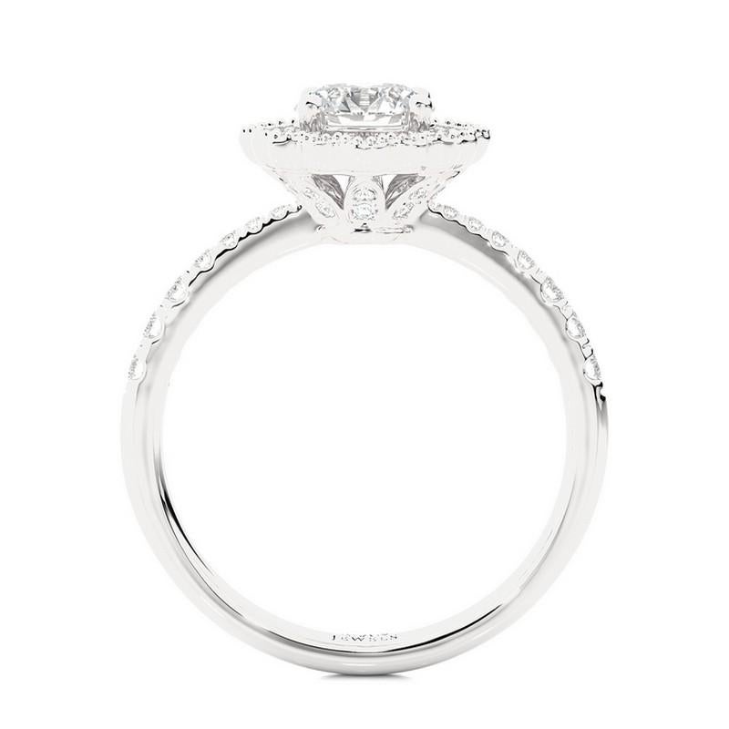Round Cut Vow Collection Ring: 0.5 Carat Diamond Semi-Mounting Ring in 14K White Gold For Sale