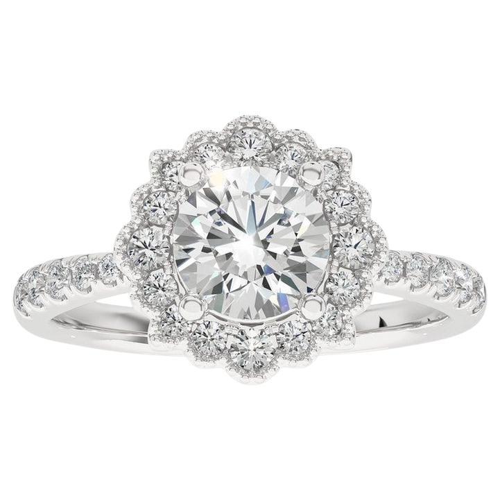 Vow Collection Ring: 0.5 Carat Diamond Semi-Mounting Ring in 14K White Gold For Sale