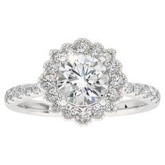 Bague de la collection Vow : bague semi-montée en or blanc 14 carats avec diamant de 0,5 carat