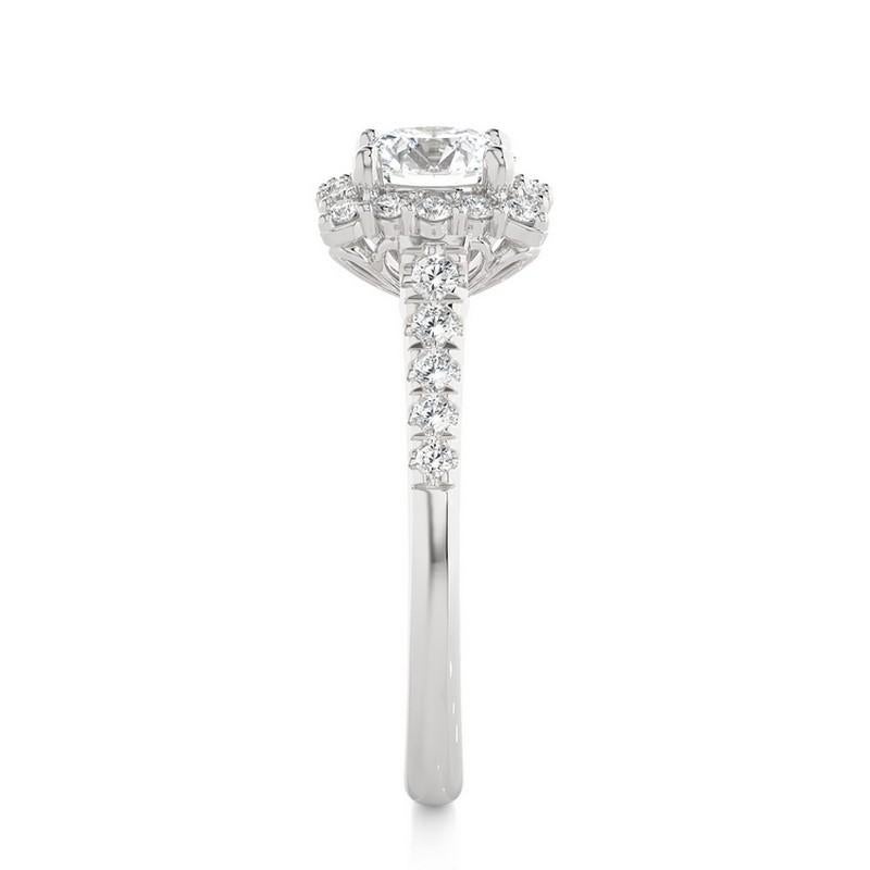 Modern Vow Collection Ring: 0.51 Carat Diamond Semi-Mounting Ring in 14K White Gold For Sale