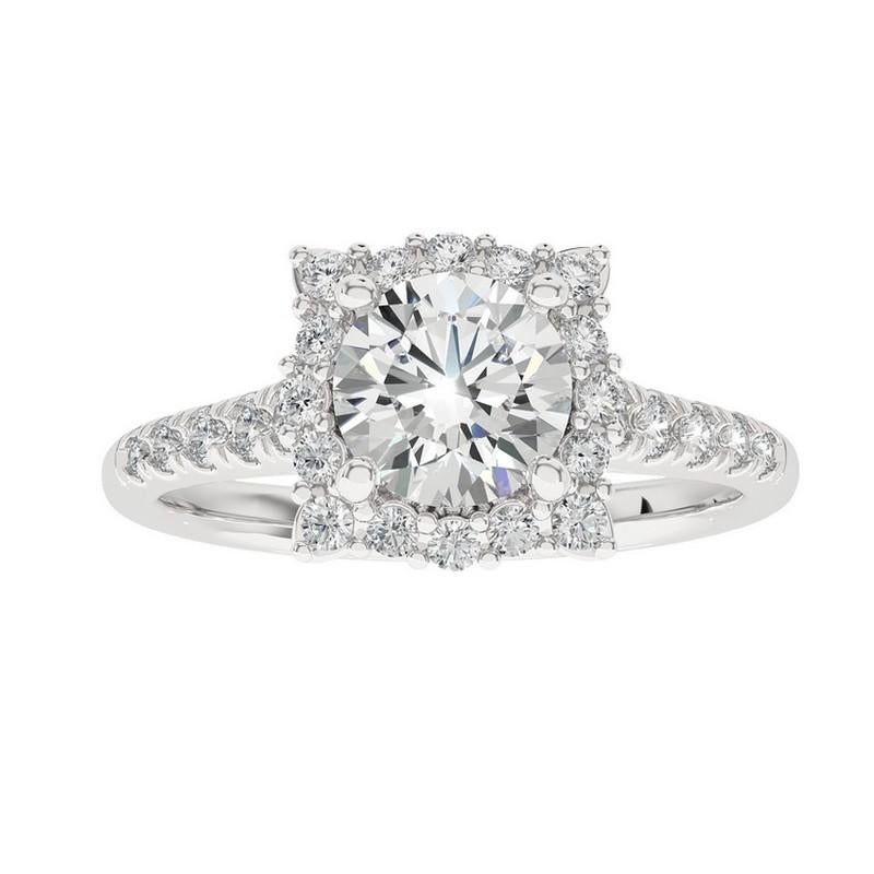 Vow Collection Ring: 0.51 Carat Diamond Semi-Mounting Ring in 14K White Gold For Sale