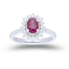 Vow Collection Ring: 0.57 Carat Diamond and 1 Carat Ruby in 14K White Gold