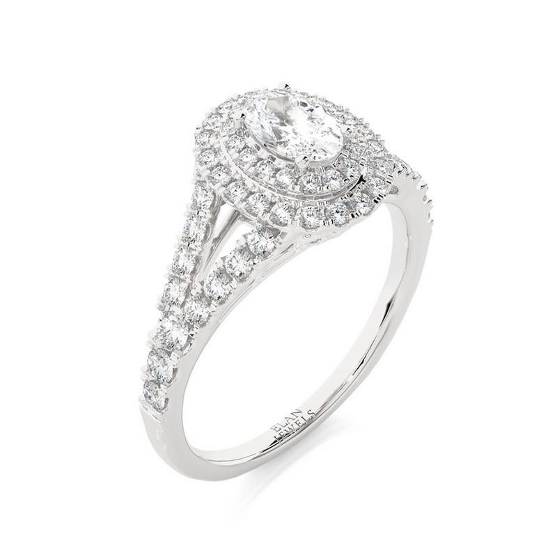 Diamond Total Carat Weight: Declare your eternal commitment with the Vow Collection Ring, featuring a total carat weight of 0.70 carats. This exquisite semi-mounting ring is meticulously designed to accommodate a central stone of your choice,