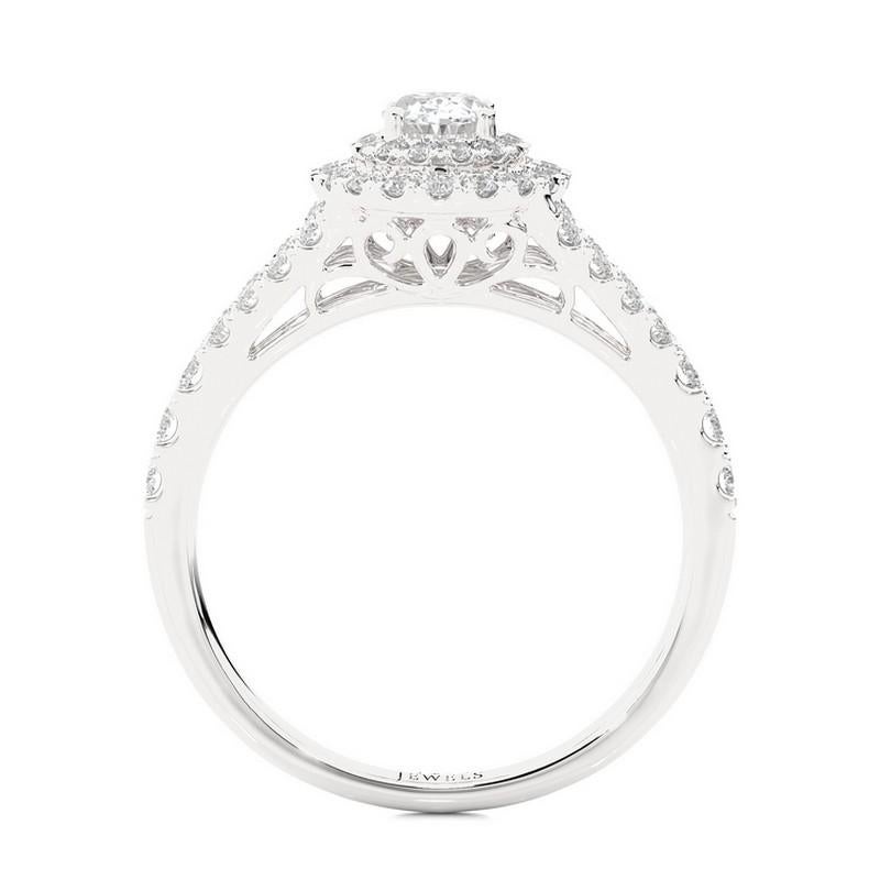 Round Cut Vow Collection Ring: 0.7 Carat Diamonds in 14K White Gold - Semi Mounting For Sale