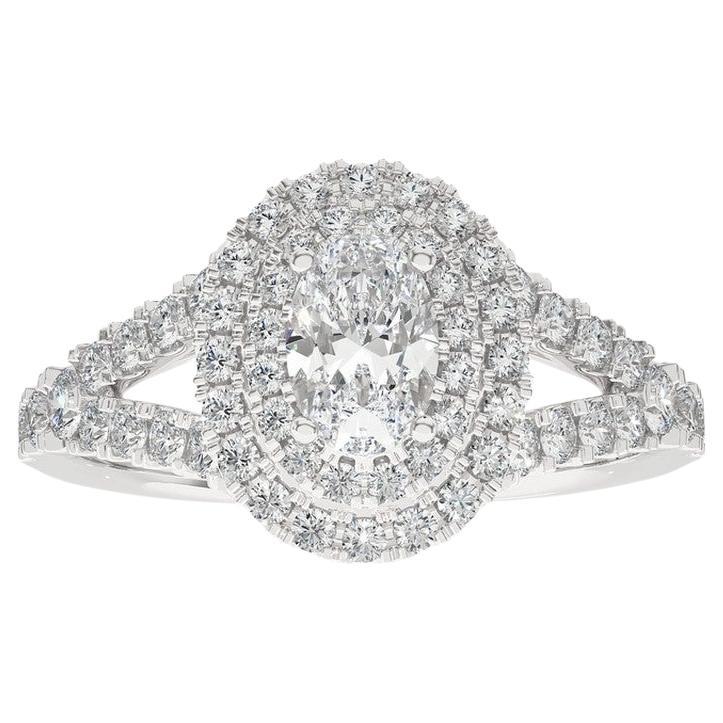 Vow Collection Ring: 0.7 Carat Diamonds in 14K White Gold - Semi Mounting For Sale