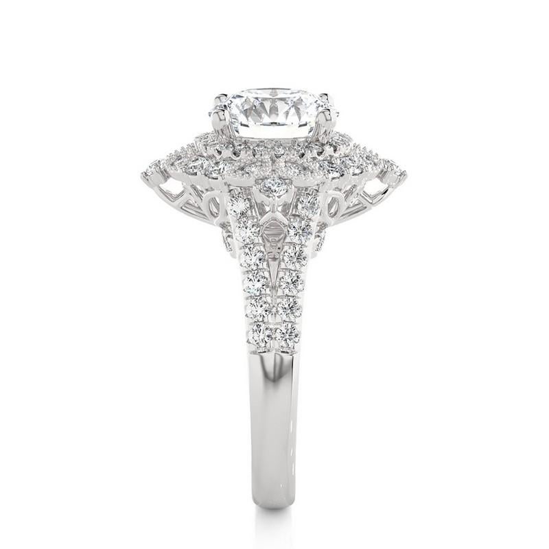 Modern Vow Collection Ring: 1 Carat Diamond Semi-Mounting Ring in 14K White Gold For Sale