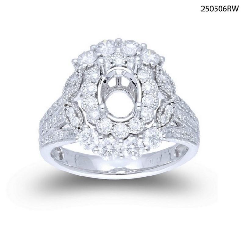 Diamond Total Carat Weight: This stunning Vow Collection semi-mounting ring showcases a total carat weight of 1.2 carats, adorned with a dazzling arrangement of 82 round diamonds. The meticulous placement of diamonds creates a mesmerizing and