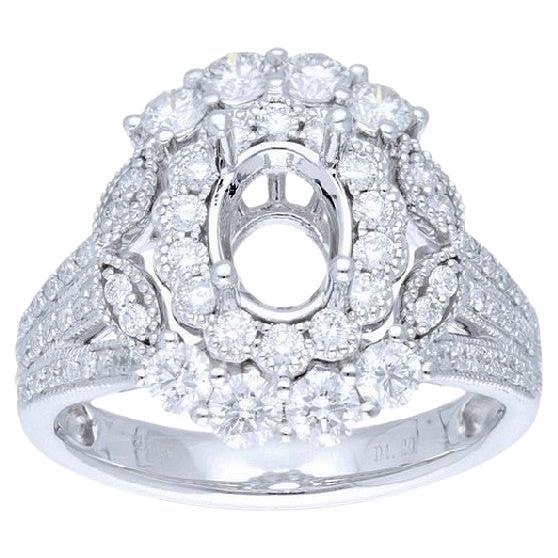 Vow Collection Ring: 1.2 Carat Diamond Semi-Mounting Ring in 14K White Gold For Sale