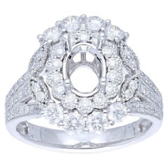 Bague de la collection Vow : bague semi-montée en or blanc 14 carats avec diamants de 1,2 carat