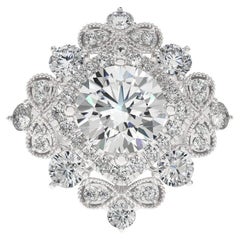 Bague de la collection Vow : bague semi-montée en or blanc 14 carats avec diamants de 2 carats