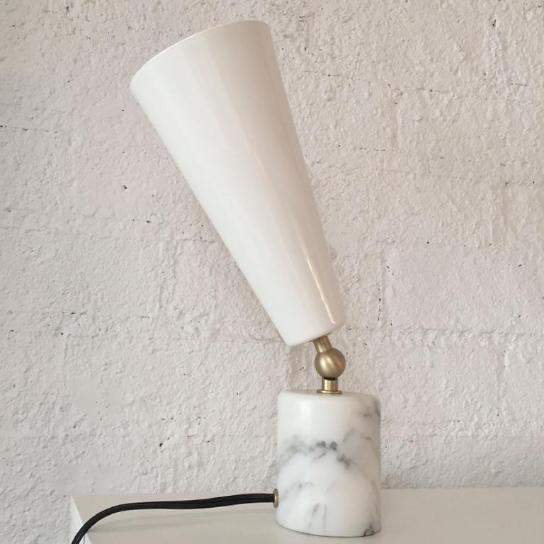 Modern Vox Carrara Marble Table Lamp by Lorenza Bozzoli For Sale