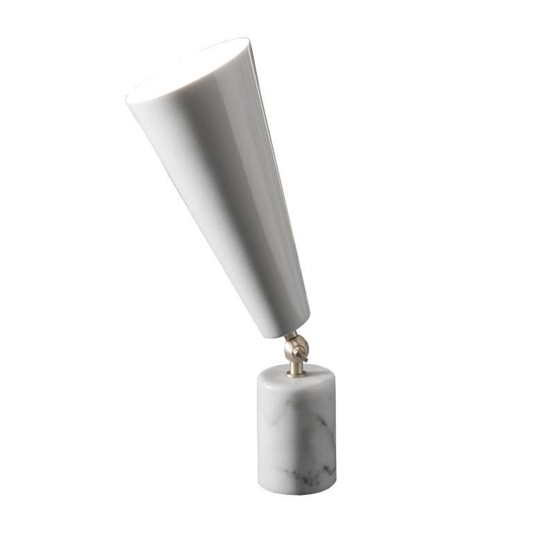 Vox Carrara Marble Table Lamp by Lorenza Bozzoli For Sale