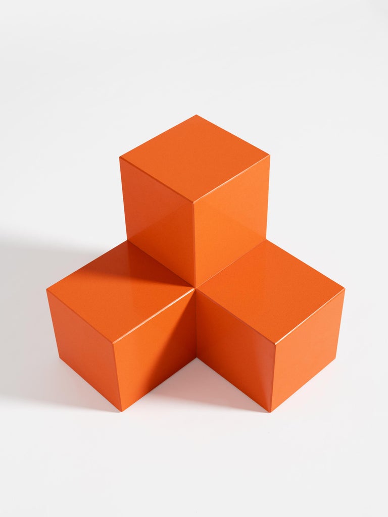 Voxel L - 21st century modern quartz stone coffee and side table in orange

In computer graphics, a voxel represents a value in a regular grid of a three-dimensional space. From the particular to the whole, we start from a unit that multiplies up